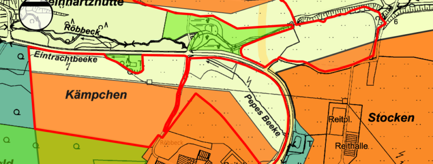 Geprüfte Gewerbeflächen, die zwischenzeitlich teilweise als Kompensationsflächen festgelegt wurden.
